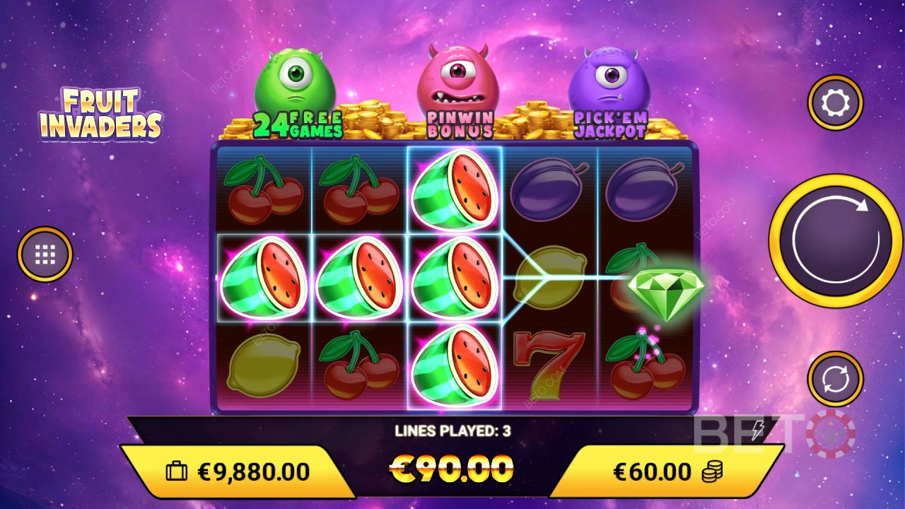 Score 1,200x Your Wager in Fruit Invaders Pokie Online!