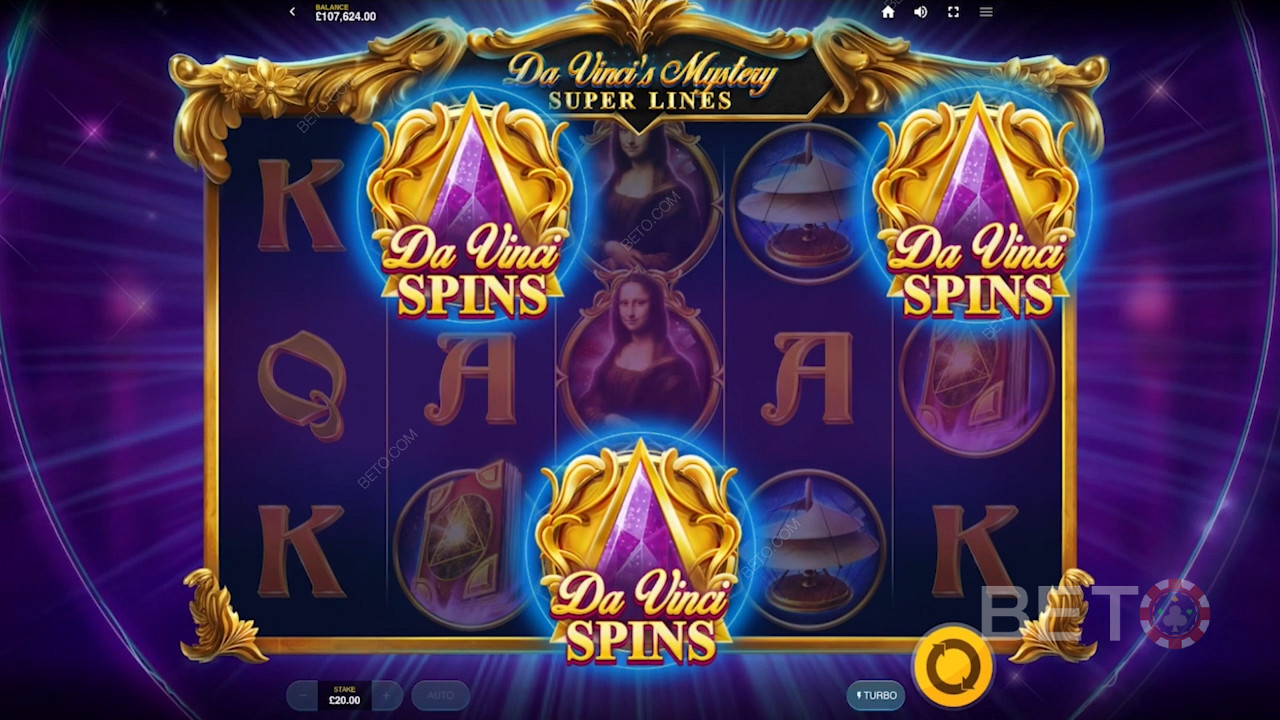 Score 3 or more Scatters to unlock Da Vinci