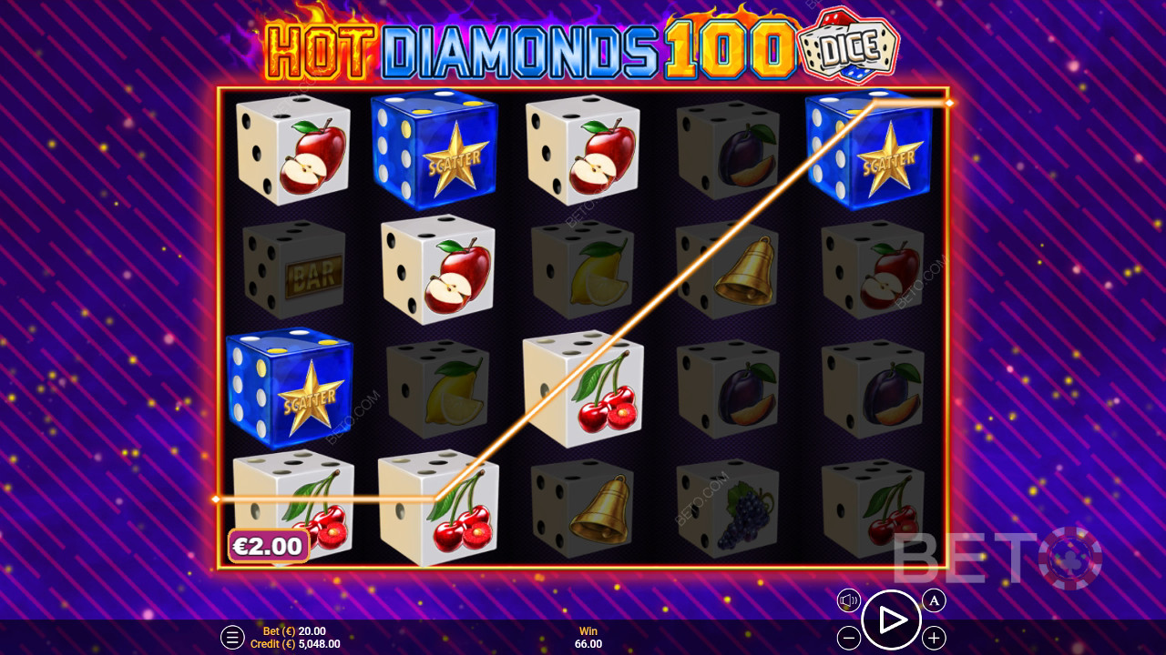 Hot Diamonds 100 Dice Review by BETO Pokies
