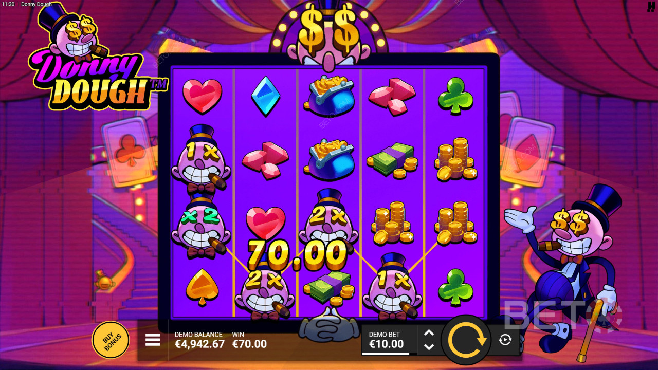 Score a 10,000x Jackpot on the Donny Dough Pokie Game!