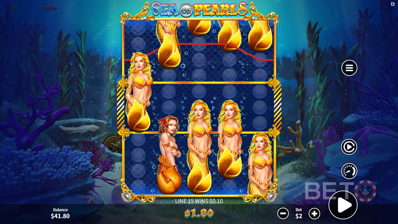 The golden mermaid icon pays out the most among all mermaid symbols