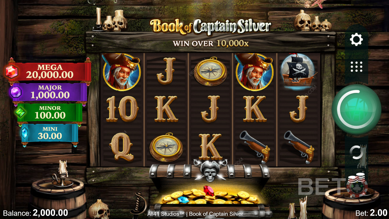 Sail the treacherous waters in Book of Captain Silver