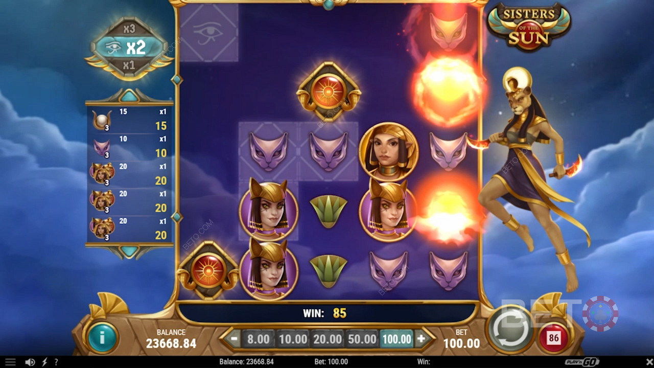 Activate the Sisterhood to score Free Spins in Sisters of the Sun pokie