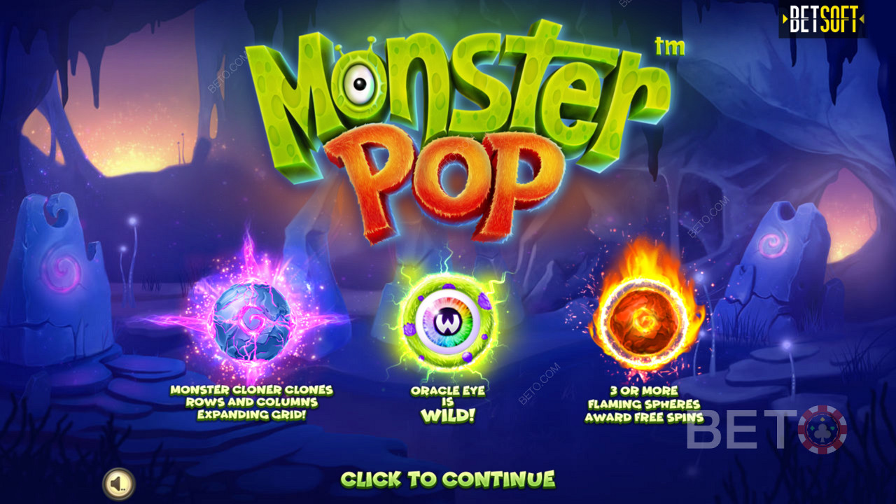 Discover unique Bonus Features in Monster Pop pokie game