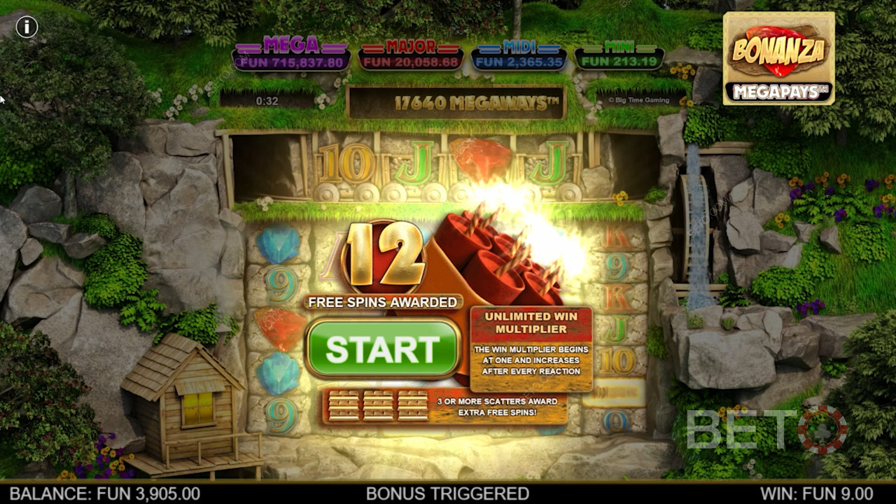 Score 4 or more Scatter symbols to unlock Free Spins and bonus ripper features