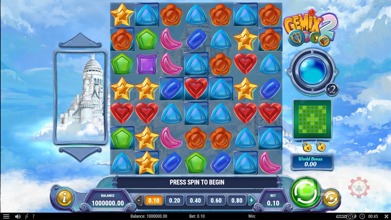 Crack patterns for wins on lit grid spots to unlock fresh realms