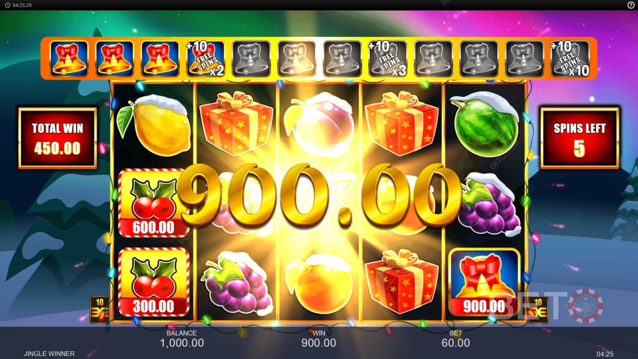 Score 3,333x Your Wager in the Jingle Winner Pokie!
