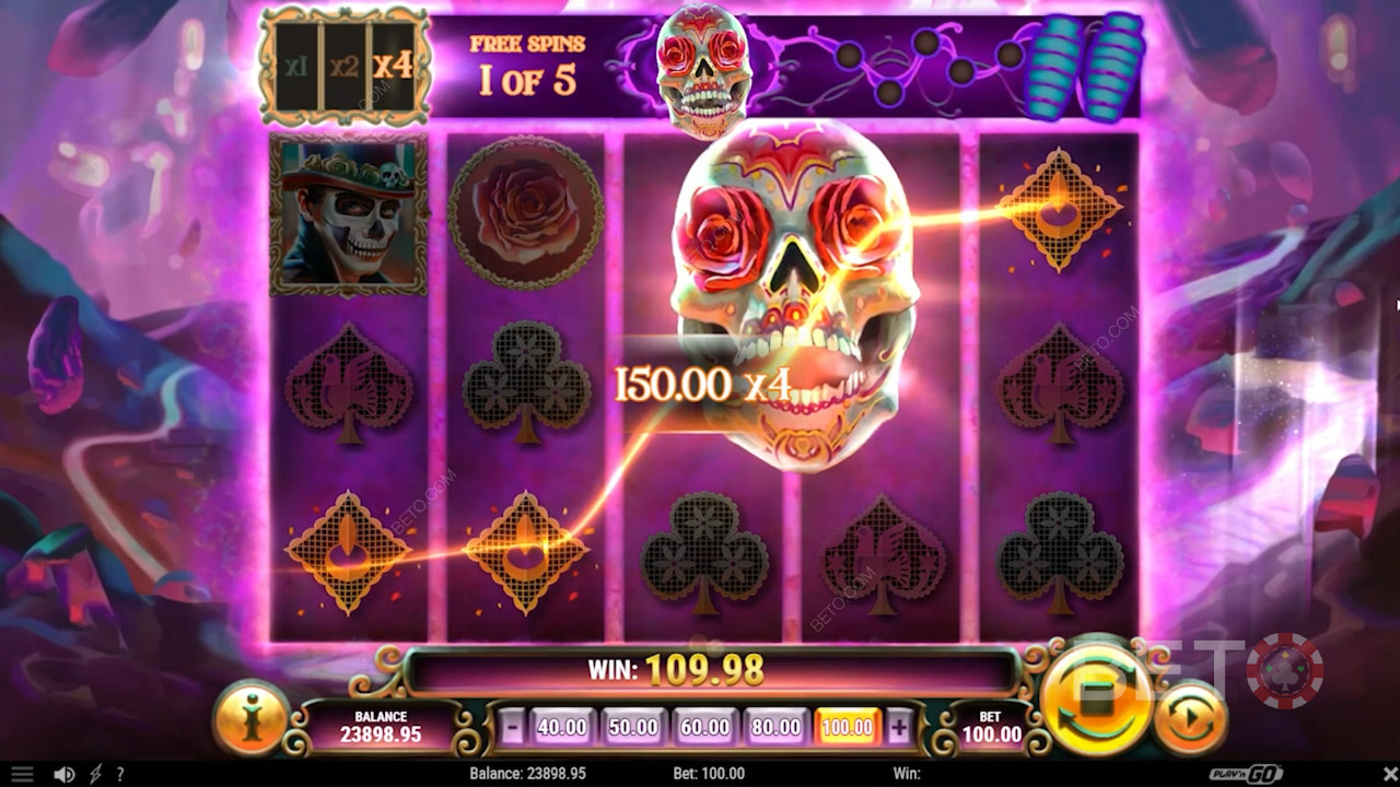 Massive Wild symbols boost wins in Muerto En Mictlan