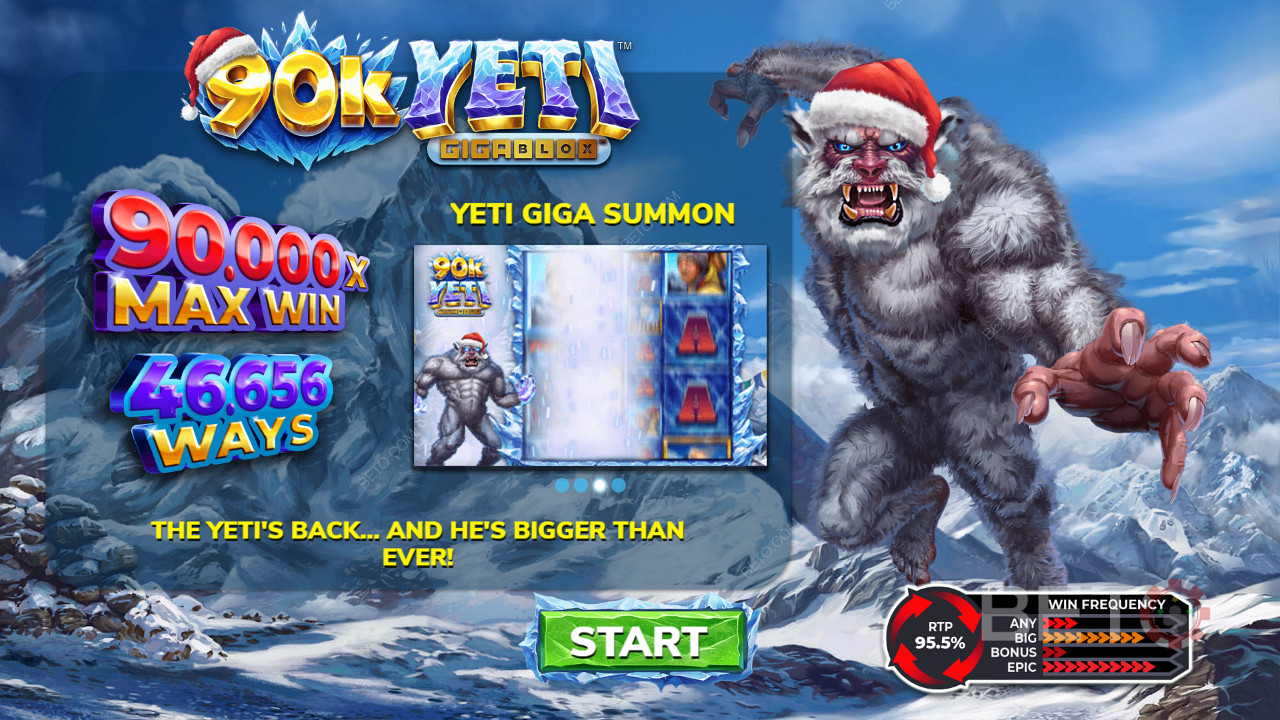Chase a 90,000x Max Win in the 90k Yeti Gigablox pokie