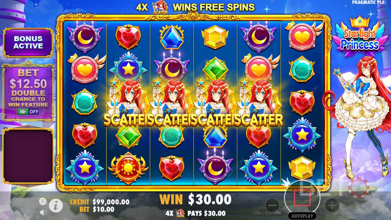 Score 4 or more Scatters to unlock the Free Spins bonus round