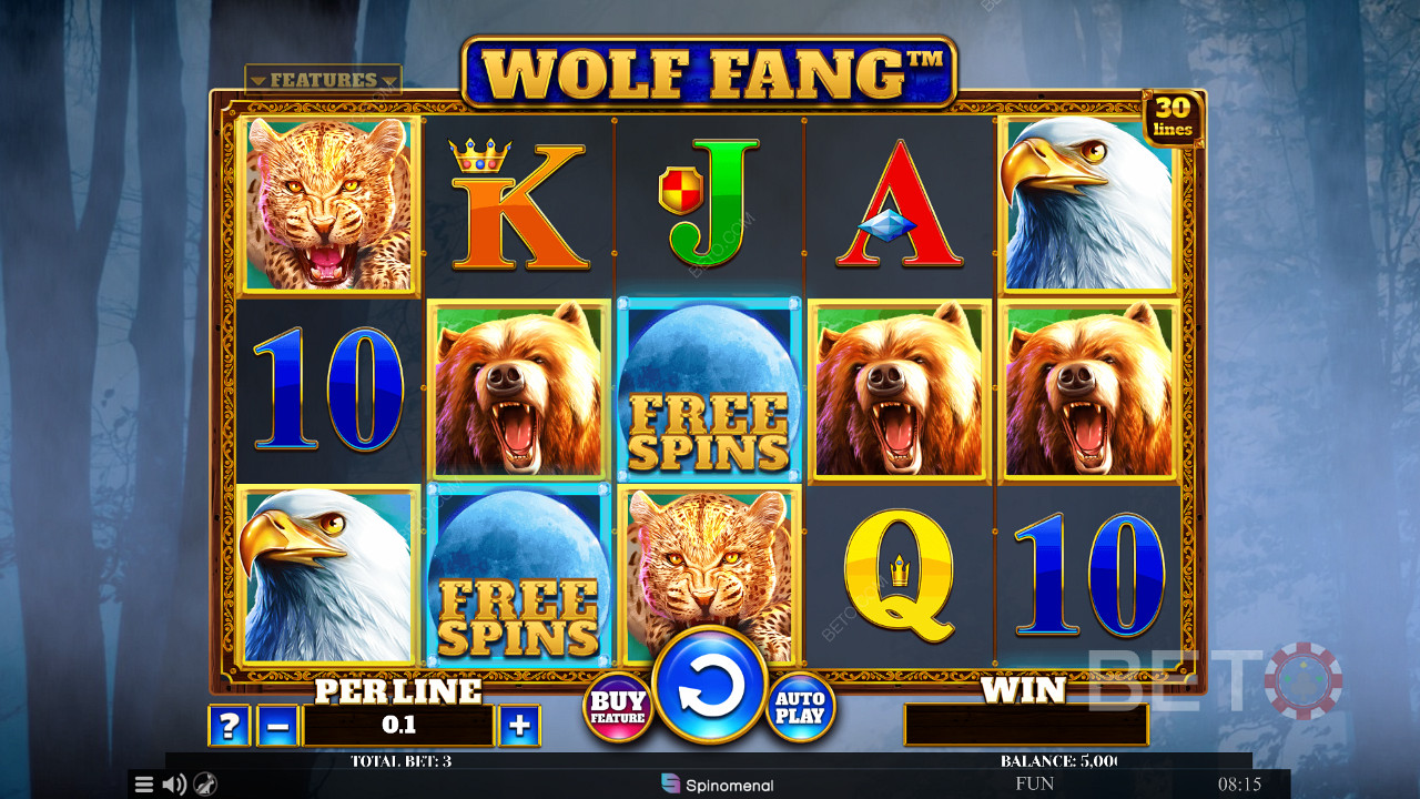 This pokie game uses an RTP of 96.15% and medium volatility
