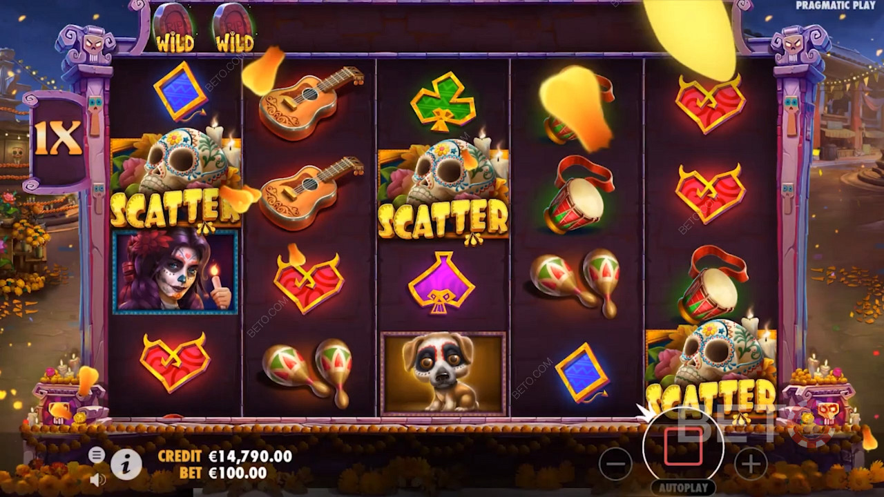 Score 3 Scatters for a ripper Free Respin round