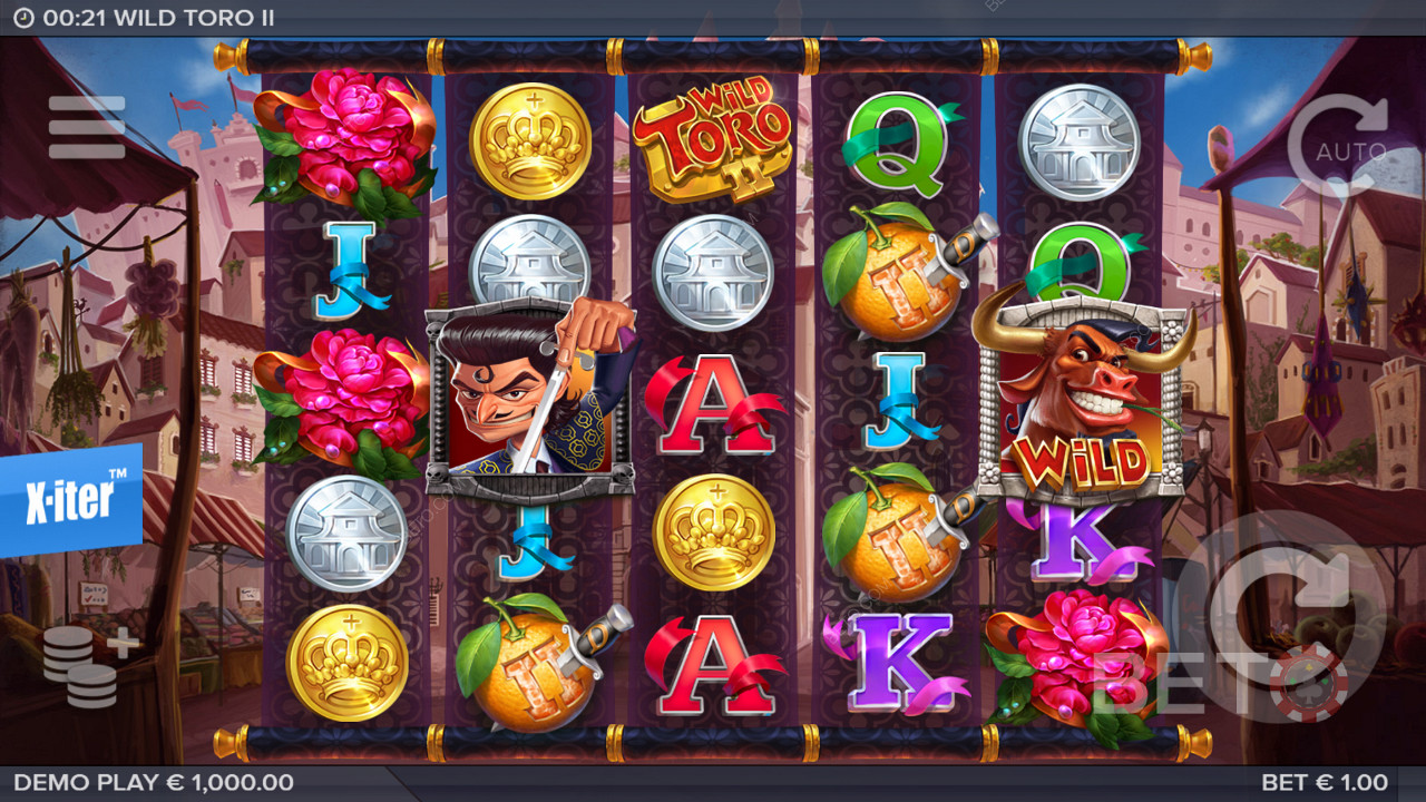 Use X-iter to snag your fave Bonus Features in Wild Toro 2 pokie machine