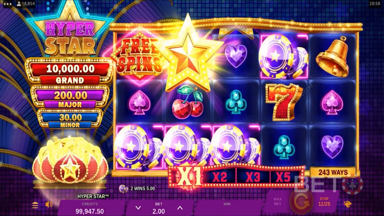 Trio of Jackpot Riches Shown on Screen