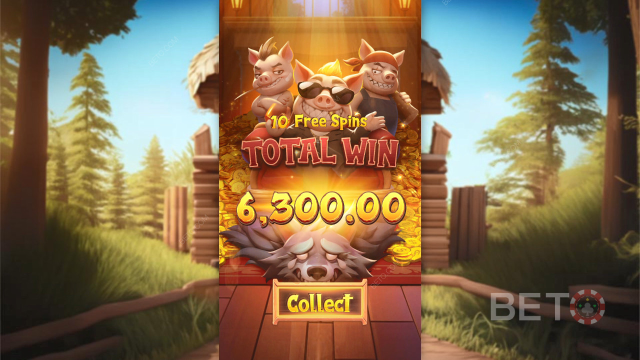 Score 2,500x Your Wager in the Three Crazy Piggies Pokie!