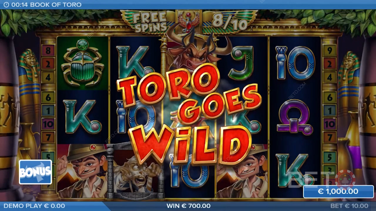 Experience the iconic Toro Goes Wild feature in this Aussie pokie