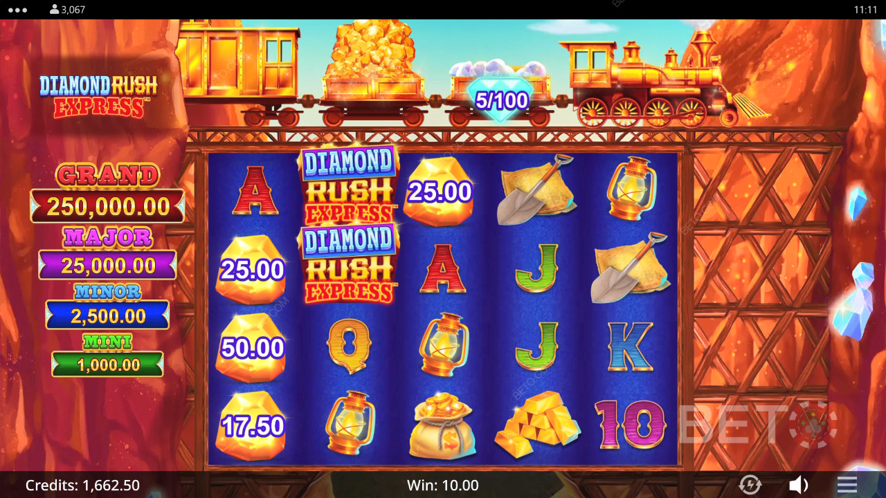 Diamond Rush Express Review by BETO Pokies