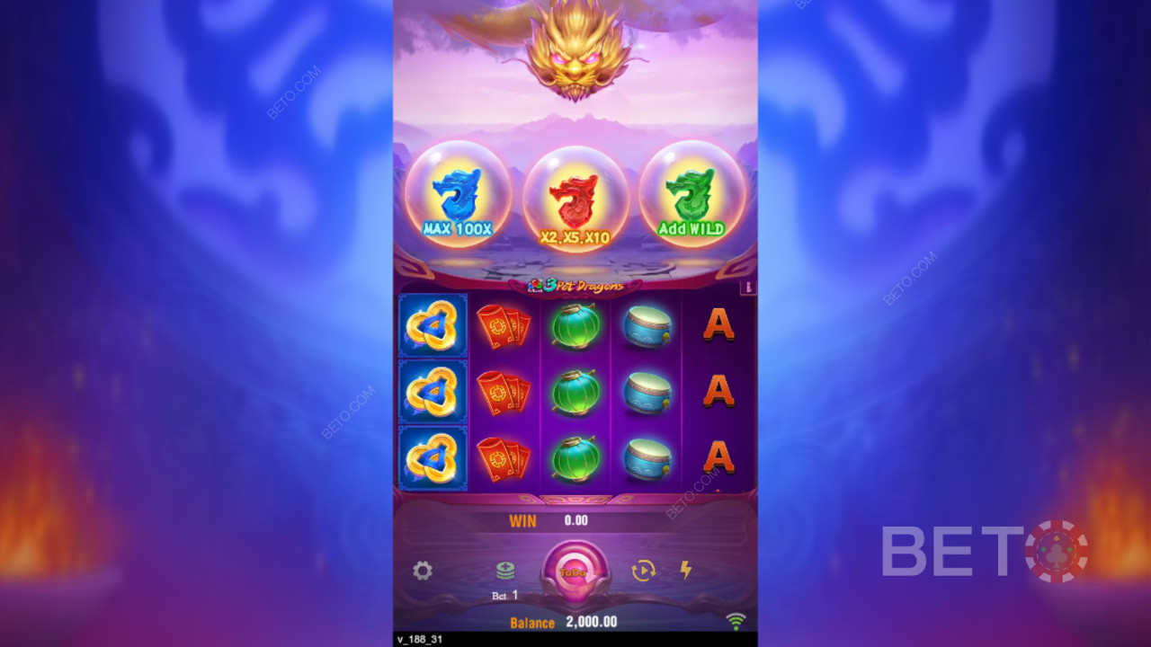Score 10,000x Your Wager in the 3 Pot Dragons Online Pokie!