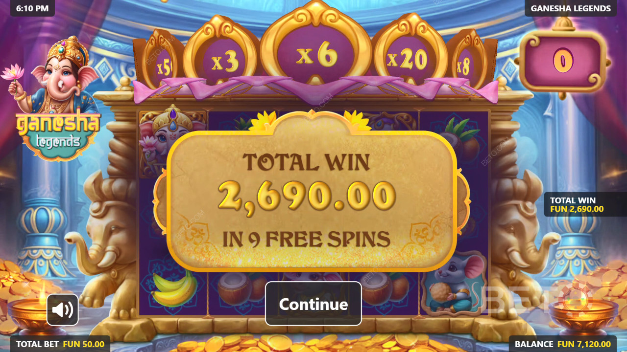 Bag 5,000x Your Wager in the Ganesha Legends Pokie!