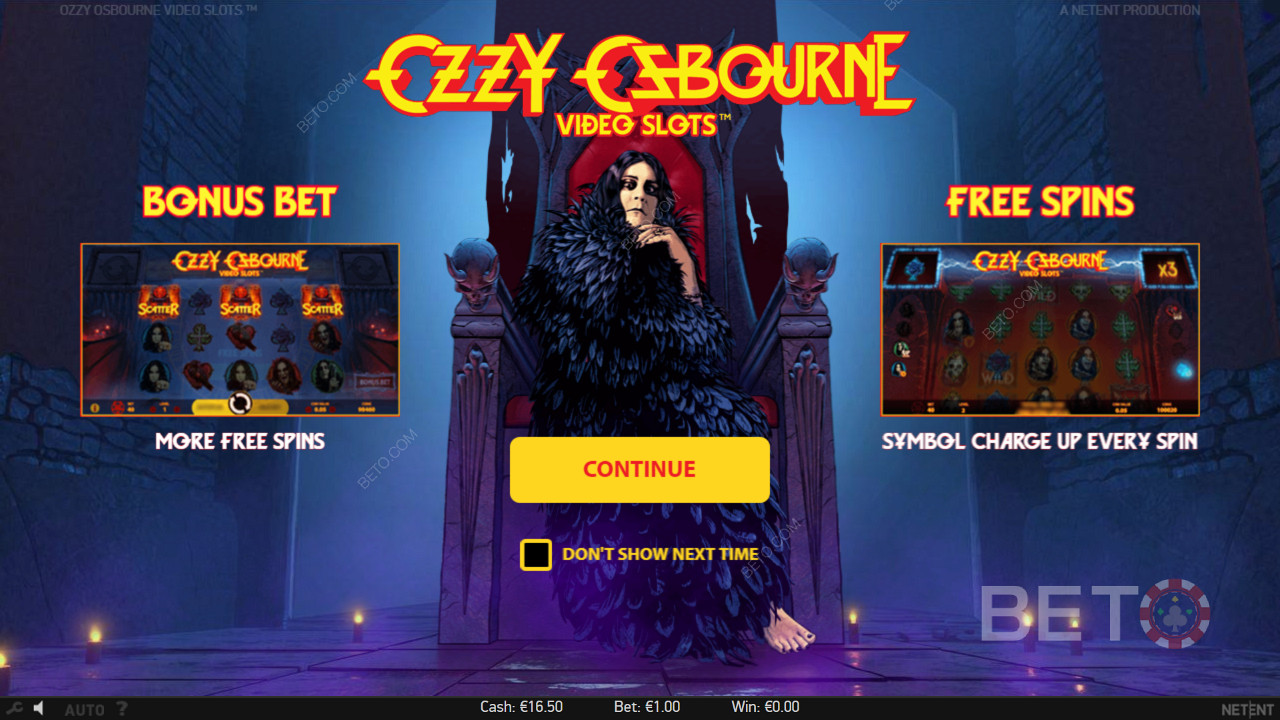 Score Bonus Bets and Free Spins in Ozzy Osbourne pokie game