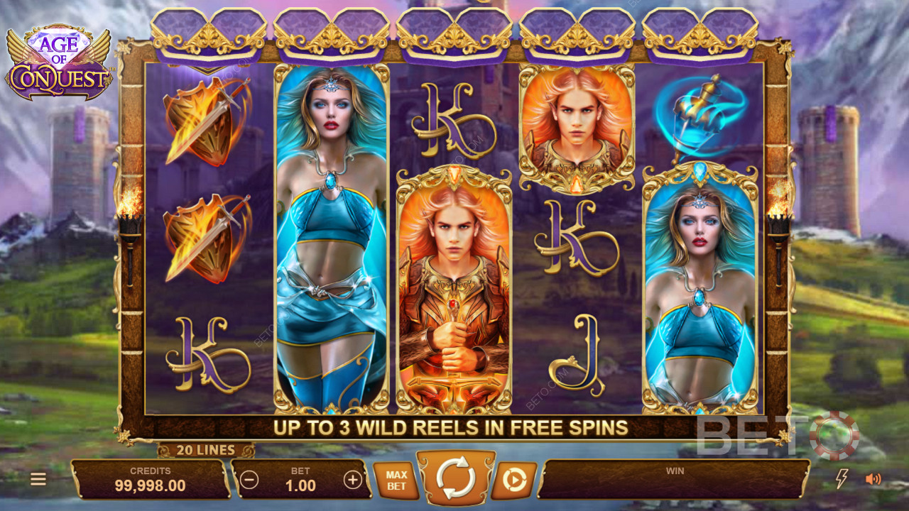 Snag symbols spanning the whole reel in Age of Conquest online pokie