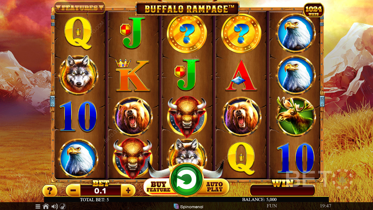 Charge into wins with payouts up to 5,000x your total bet