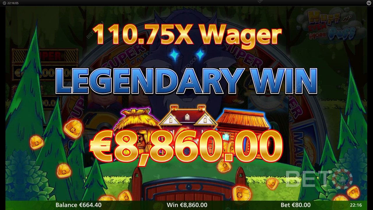 Score 7,500x Your Wager in Huff N