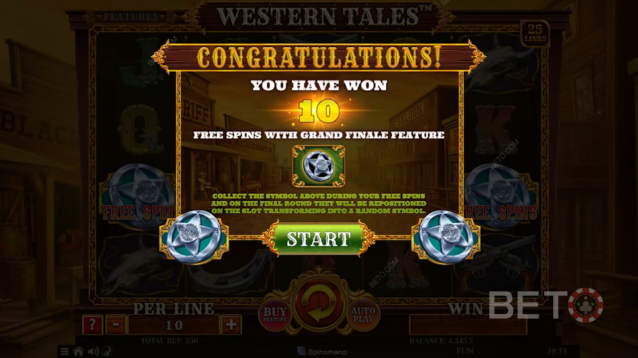Score 3+ Scatter icons for up to 20 Free Spins in the bonus round