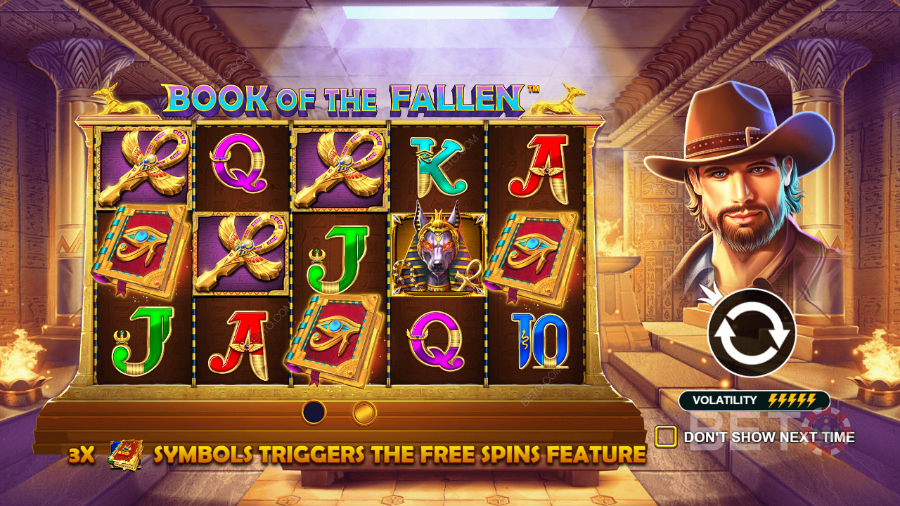 Unearth Ancient Egyptian treasures in the thrilling Book of Fallen pokie