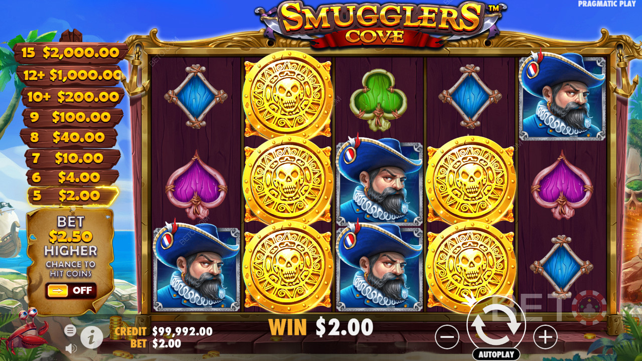 Unearth treasure in Smugglers Cove pokie