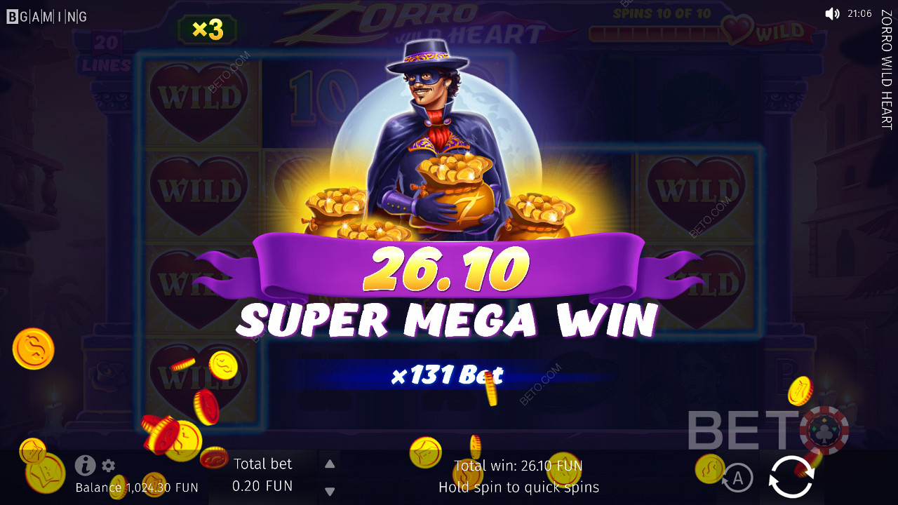 Scoring a Bonza Jackpot in Zorro Wild Heart