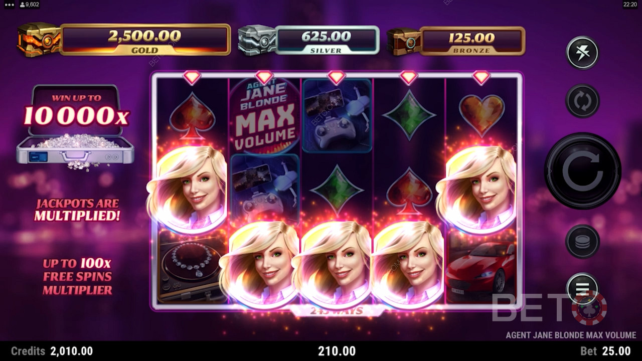 Score 5+ Scatter symbols on the reels to nab one of 3 Fixed Jackpot prizes