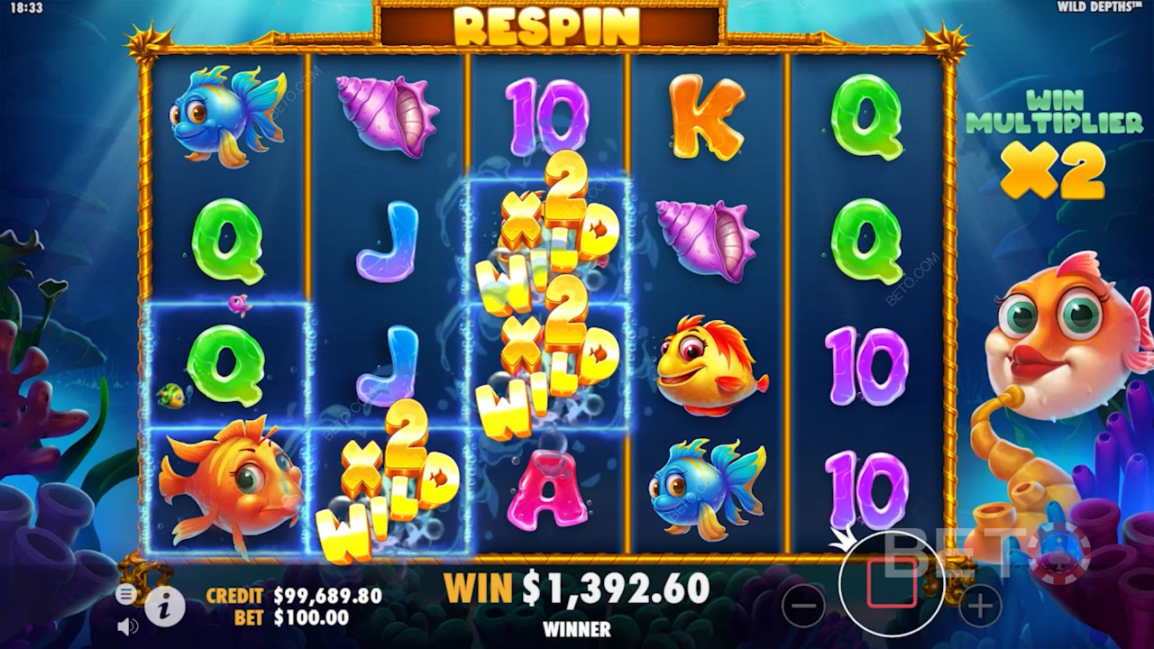 Dropping Wilds in Wild Depths pokie game