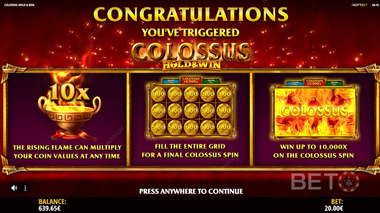 Score a 10x Multiplier and Bag the Top Prize of 10,000x in Hold and Win