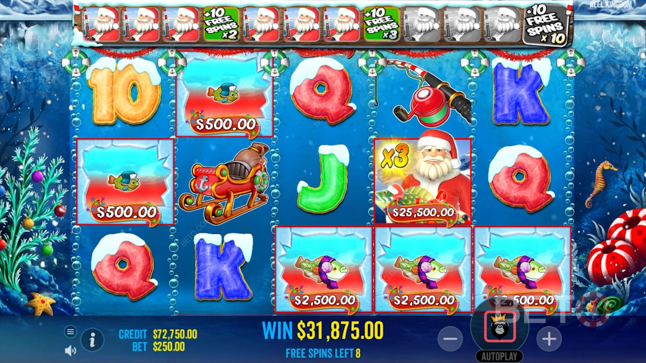 Crikey! High-stakes Christmas pokie with 96.71% RTP and top variance