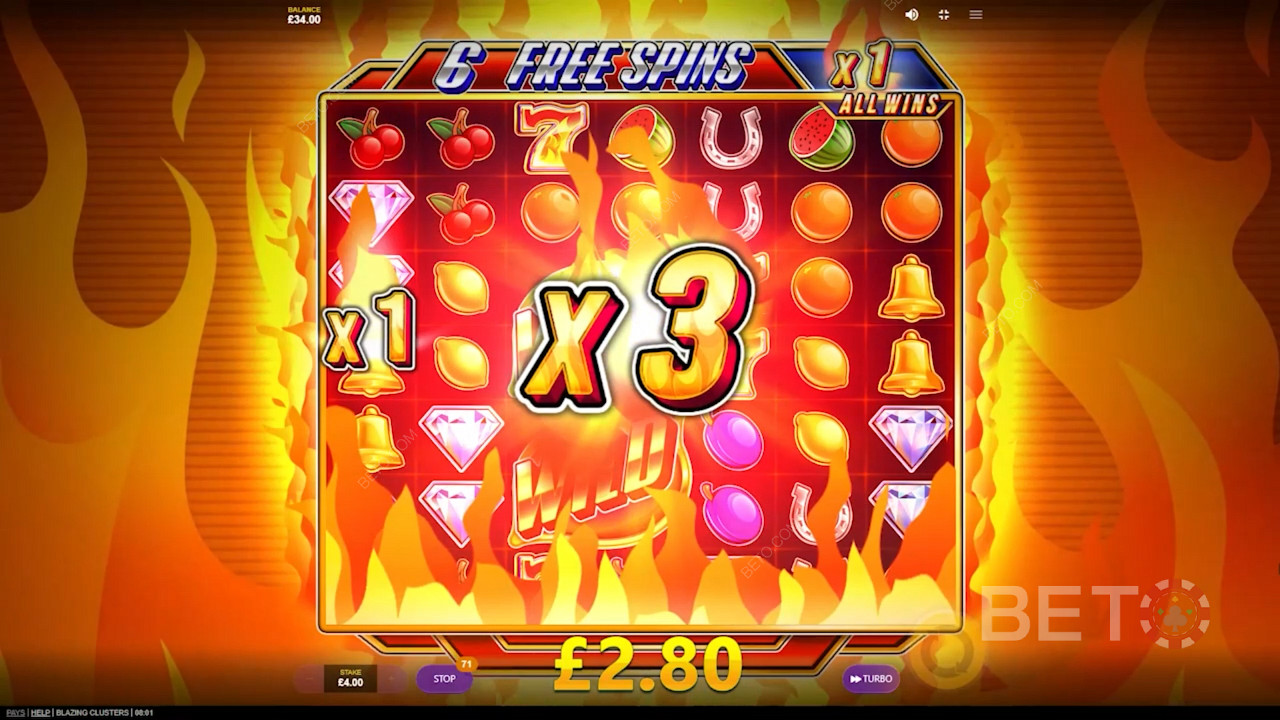 Try Blazing Clusters for a shot at ripper 1,201x payouts