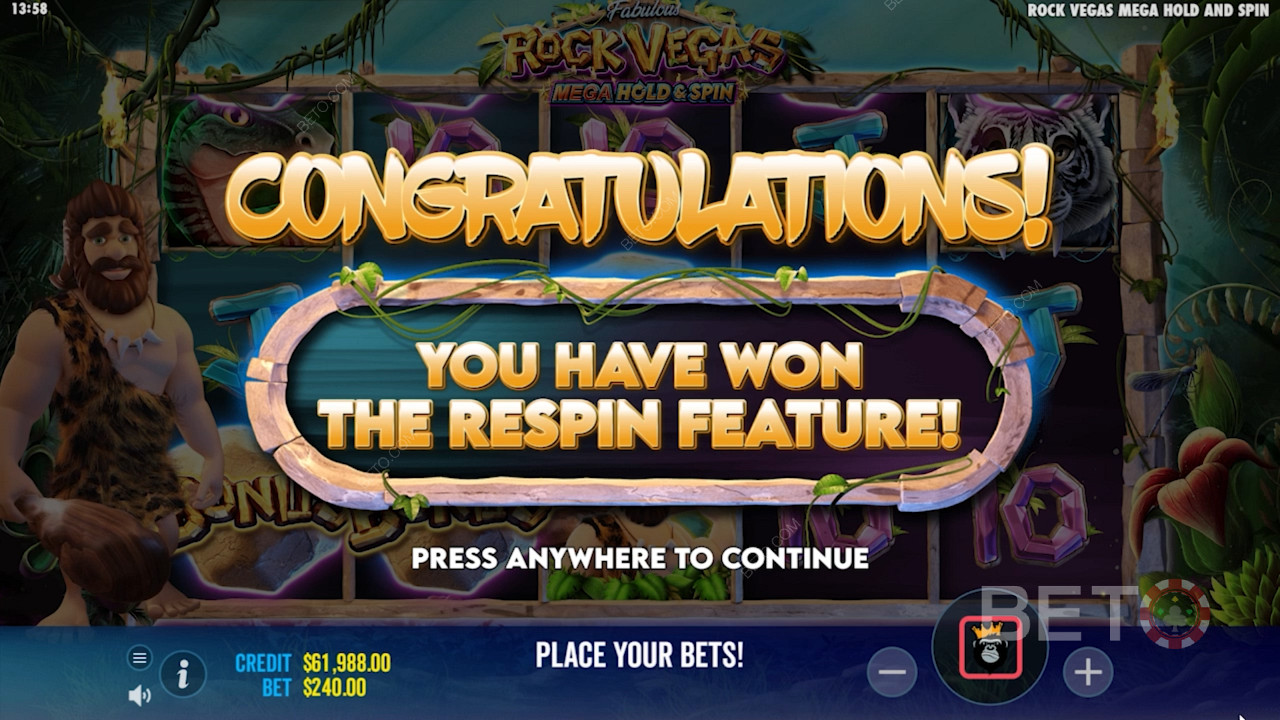 Activate the Respin feature for massive wins