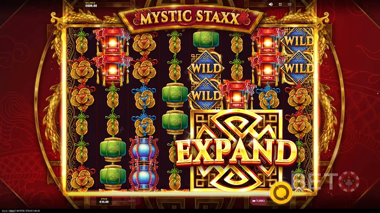 Unique stacks grow when the Expand Tile hits the pokies reels