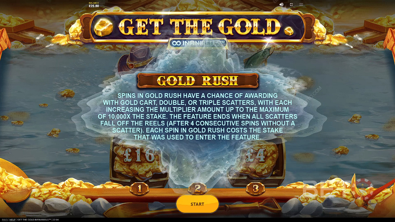Score 3+ Gold Cart Scatters to kick off the Golden Rush hour