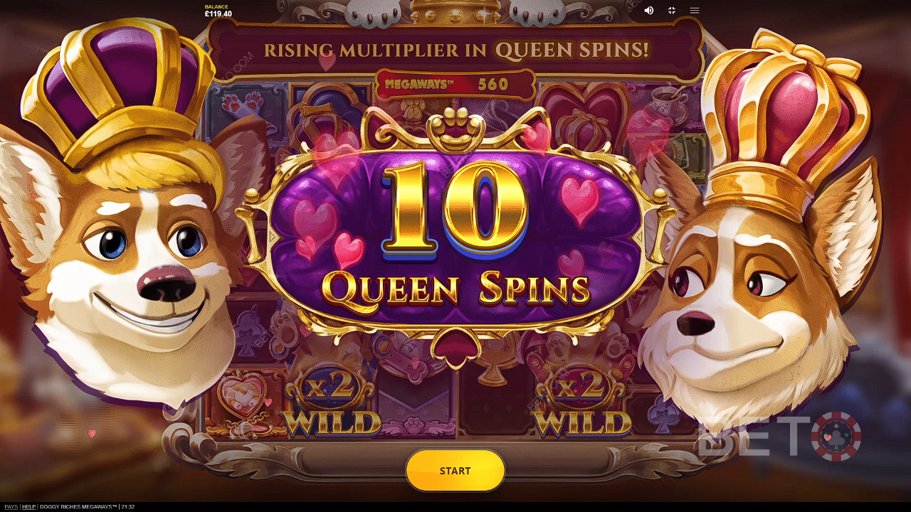 Score 10 Free Spins on the Doggy Riches Megaways pokie