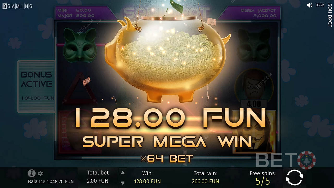 Trigger the Coin Respins bonus with six-plus coin symbols for Jackpot wins