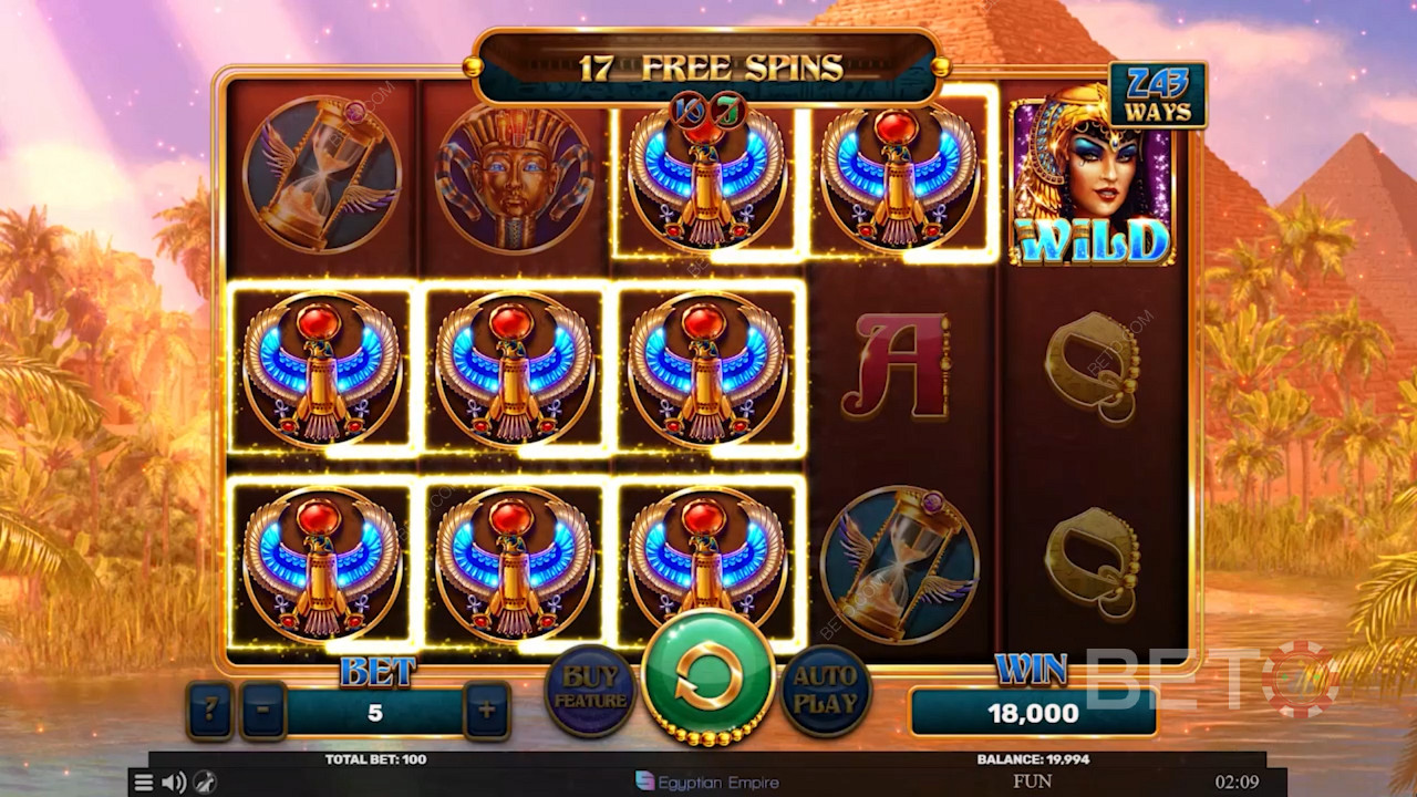 Snag 3+ Scatter symbols to kick off the Bonus Game and score Free Spins