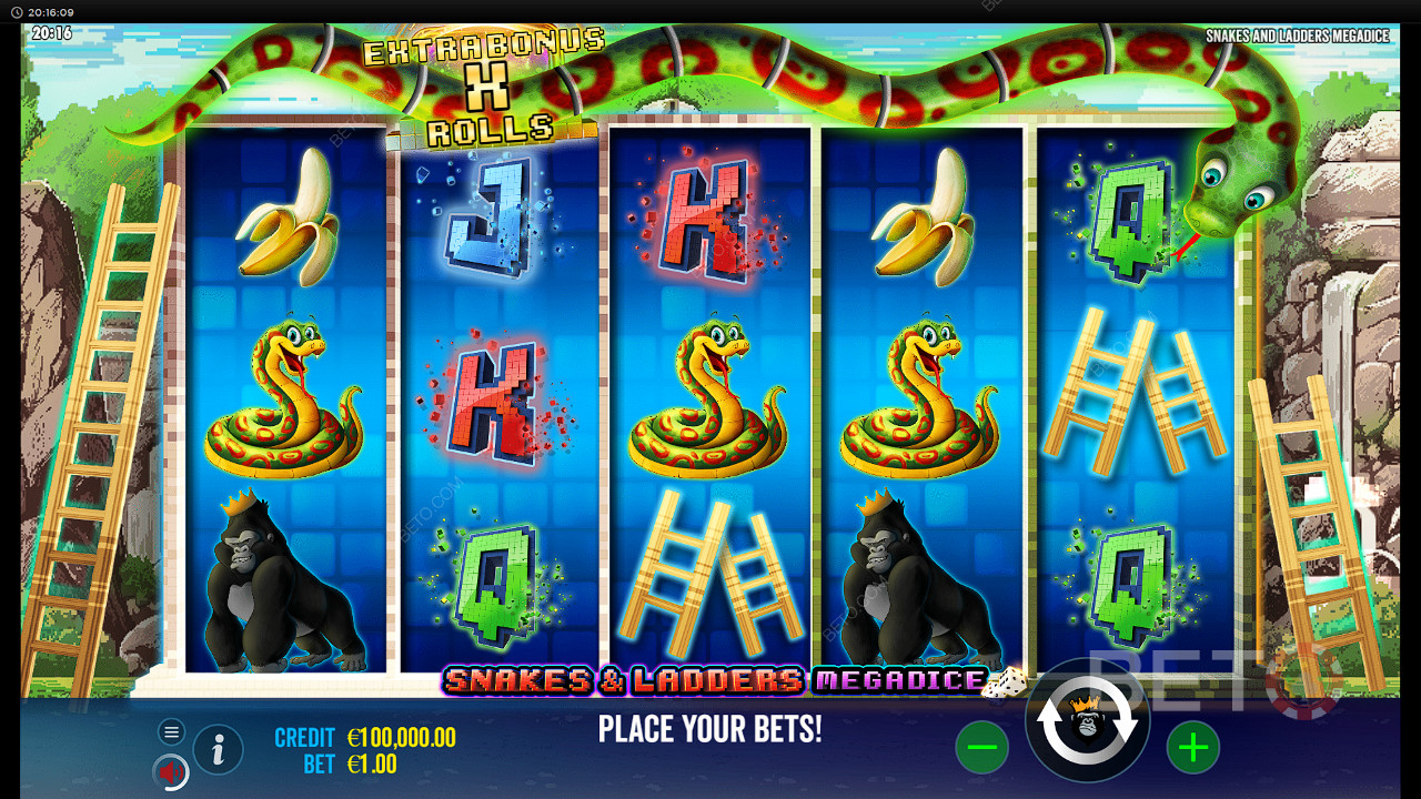 Relive a childhood favourite in Snakes and Ladders pokies