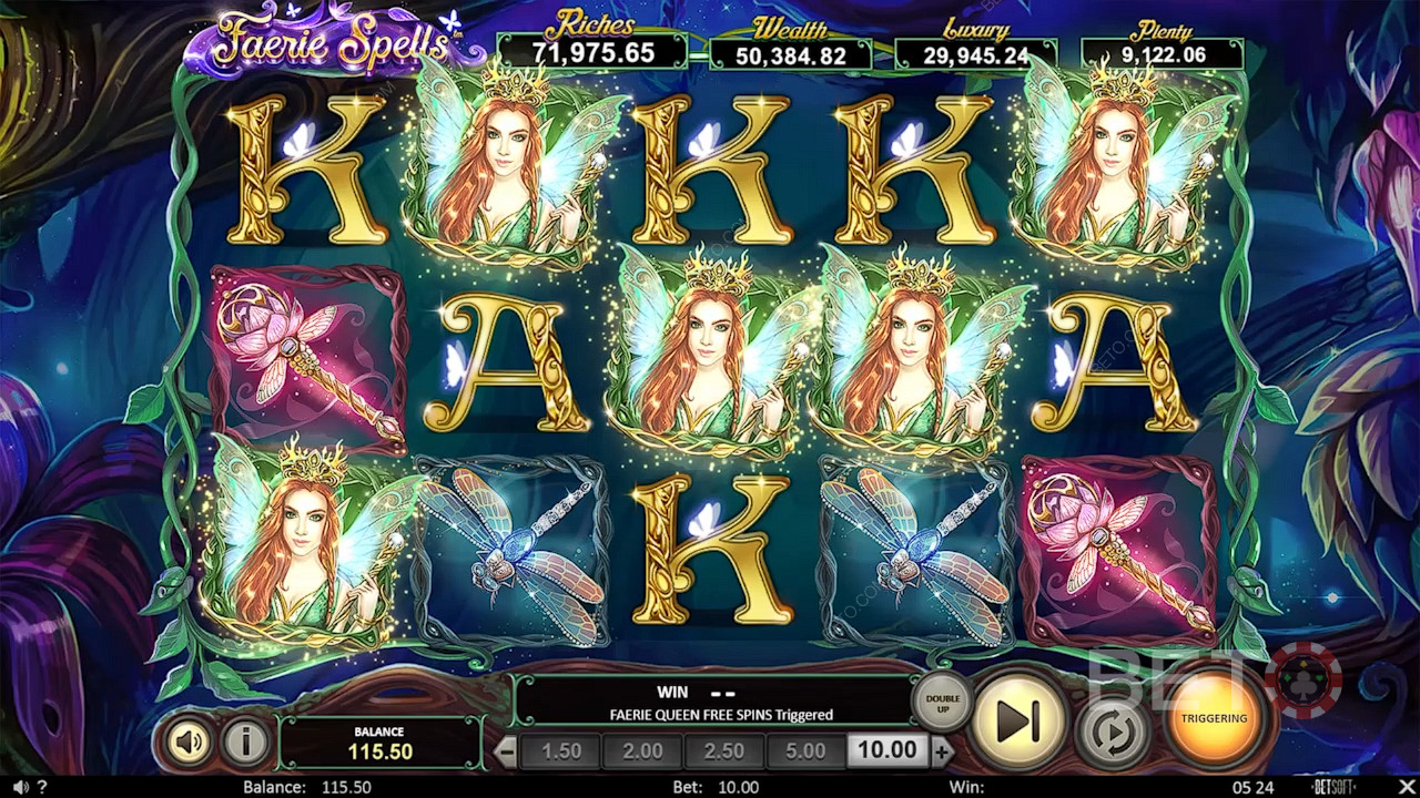 3+ Faerie Queen icons kick off the Free Spins bonanza