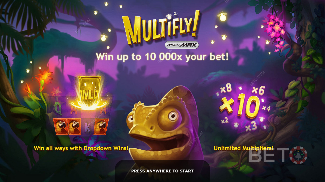 Snag up to 10,513x your wager on the MultiFly pokie
