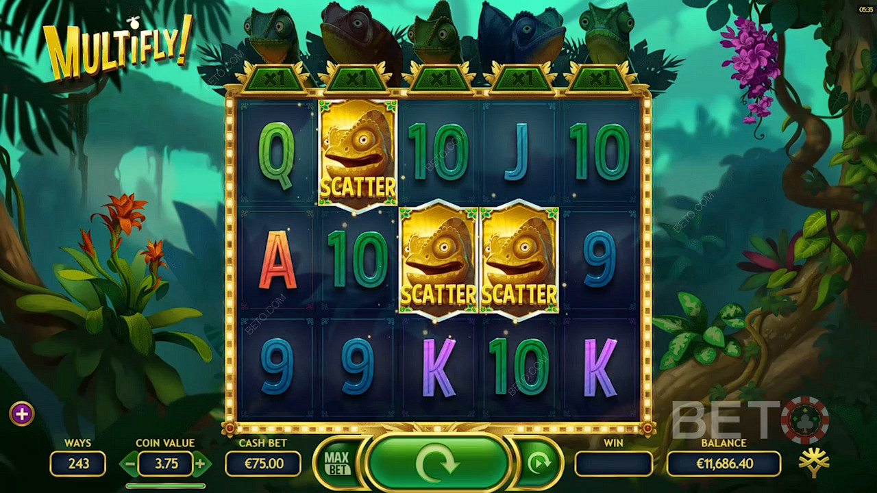 Score 3 Scatters on the reels to kick off Free Spins