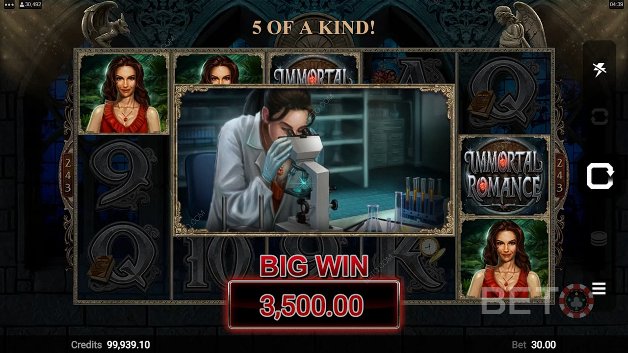 Uncover character tales as you score big in this pokie