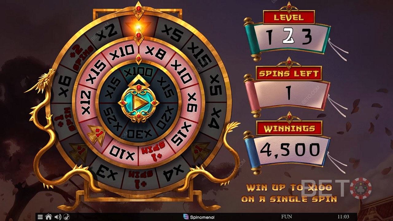 Rack up wins, bonus spins, and level-up with the Bonus Wheel