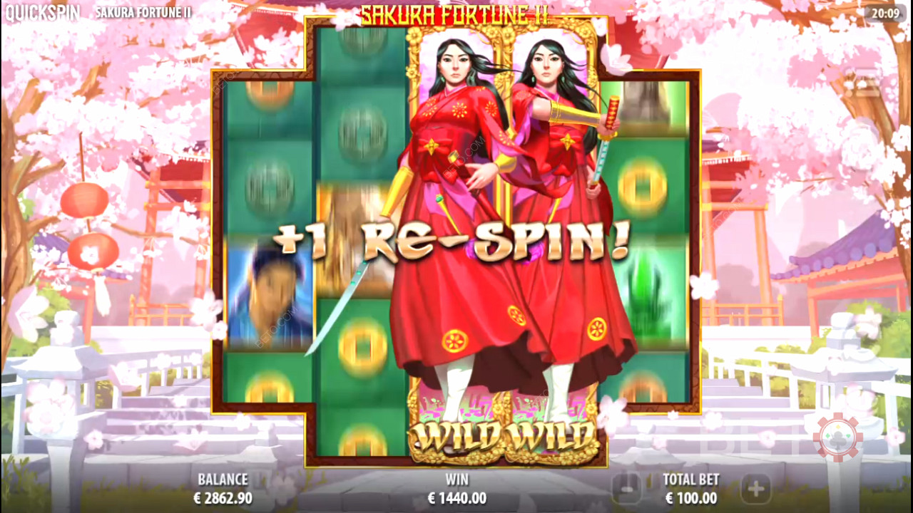 Score Re-Spins with Stacked Sakura Wilds on the Pokie Reels