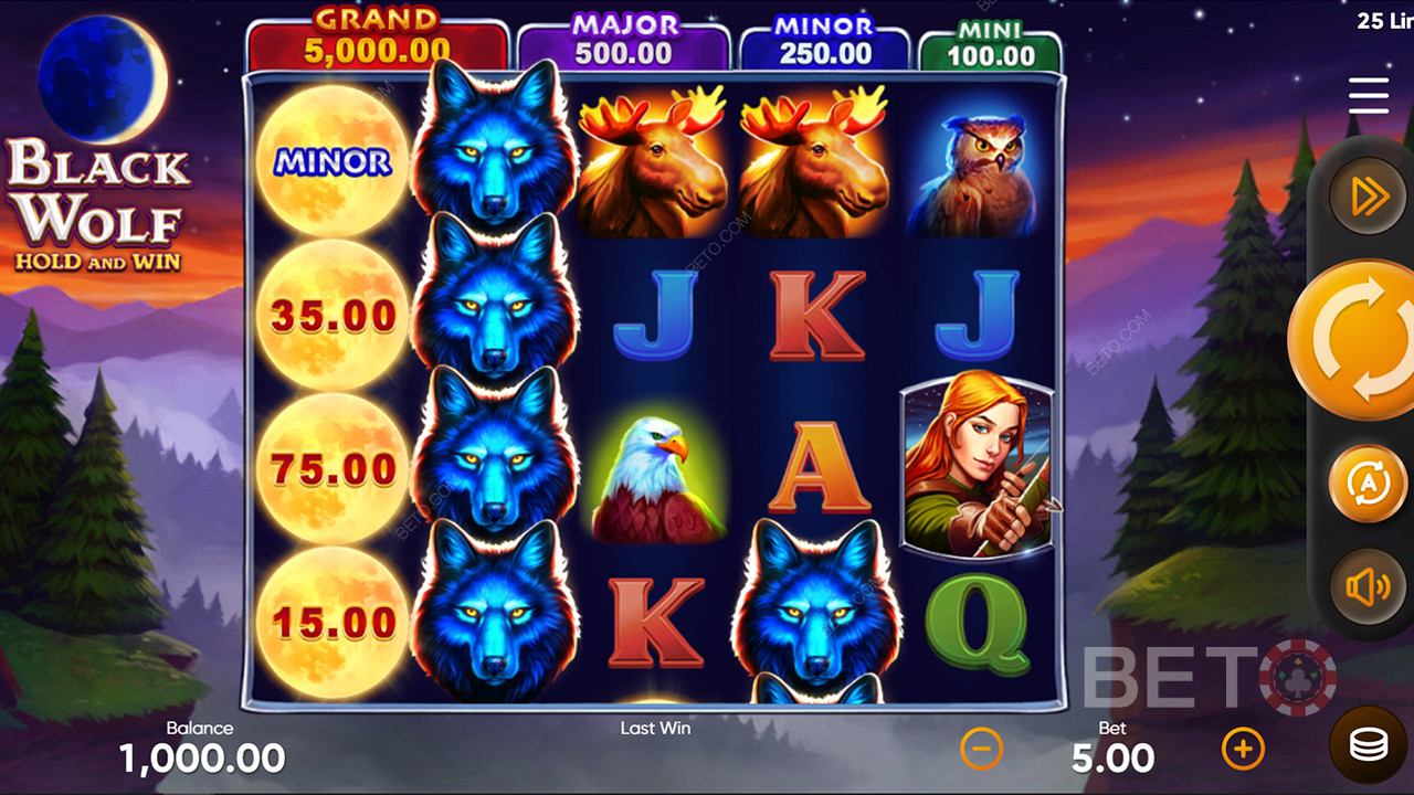 Chase ripper payouts in the wild outback with Black Wolf Pokie